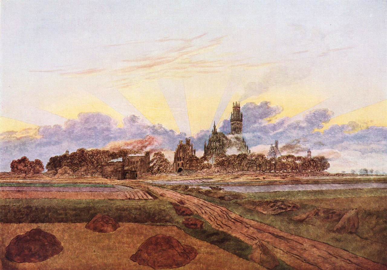 Caspar David Friedrich - Wschód słońca nad Neubrandenburgiem