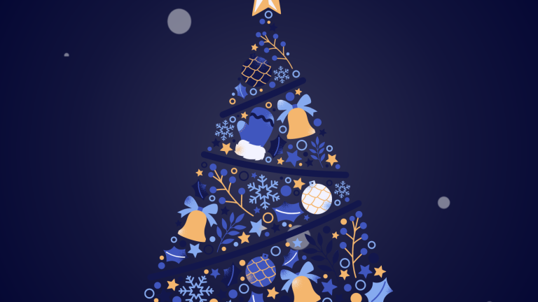 Blue Simple Merry Christmas Card