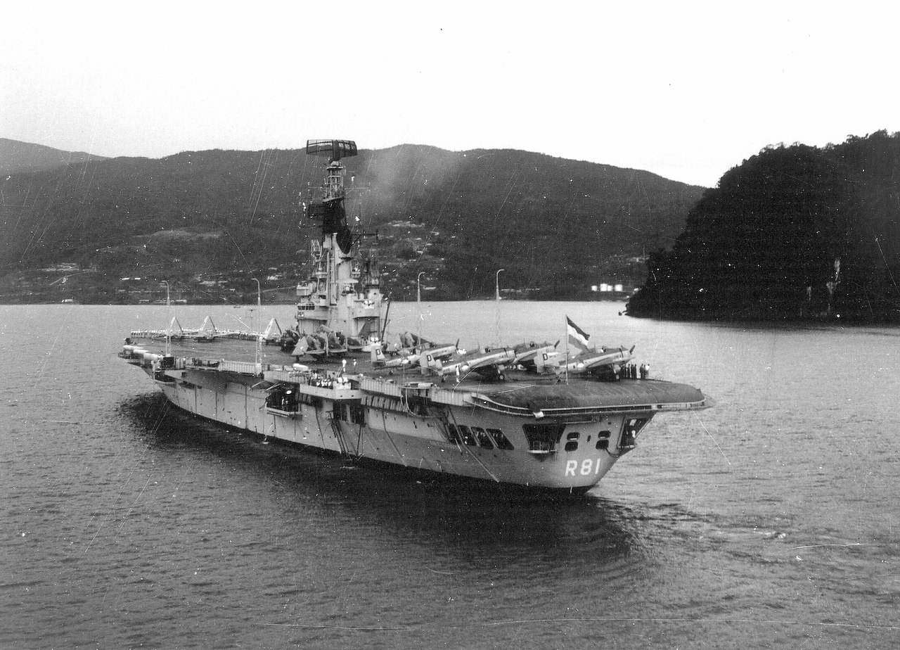 Dutch aircraft carrier Karel Doorman deployed to New Guinea in 1960.